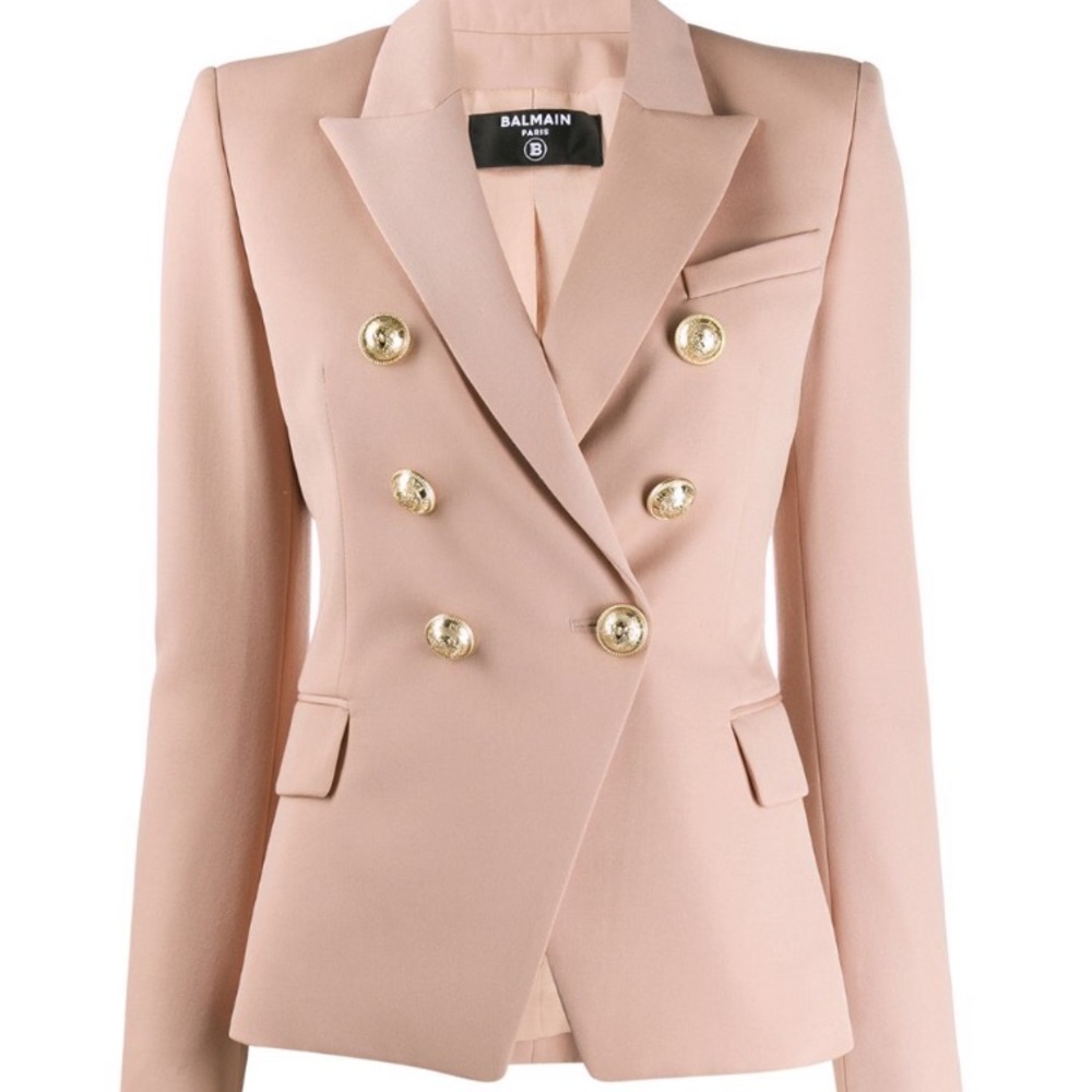 COPY - NWT BALMAIN BLAZER NUDE BEIGE PINK FR38 US 6